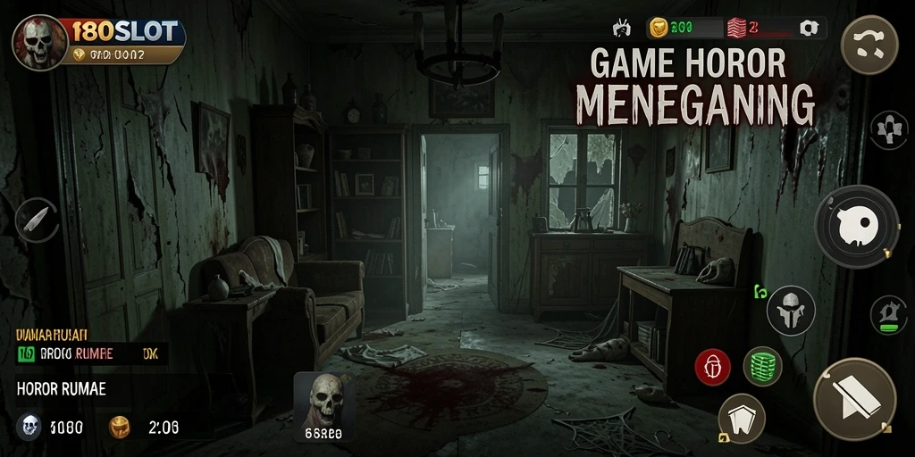 Antarmuka menegangkan dari game Horor Rumah 180SLOT
