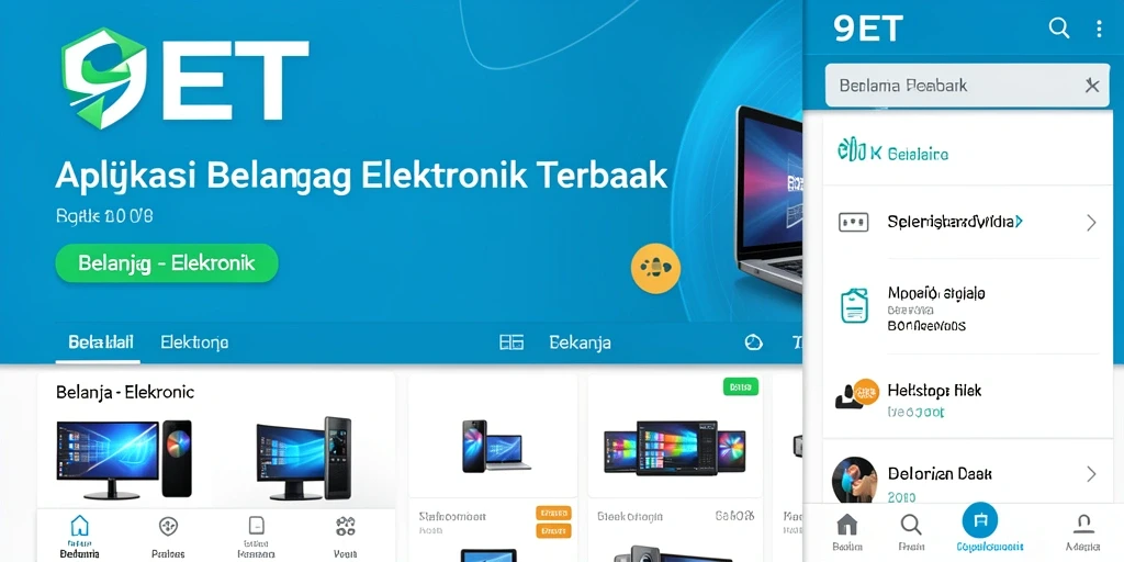 Antarmuka aplikasi 9ET yang user-friendly untuk belanja elektronik.
