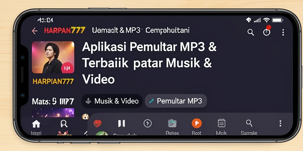 Tampilan utama HARAPAN777 dengan fitur Pemutar MP3 yang menarik.