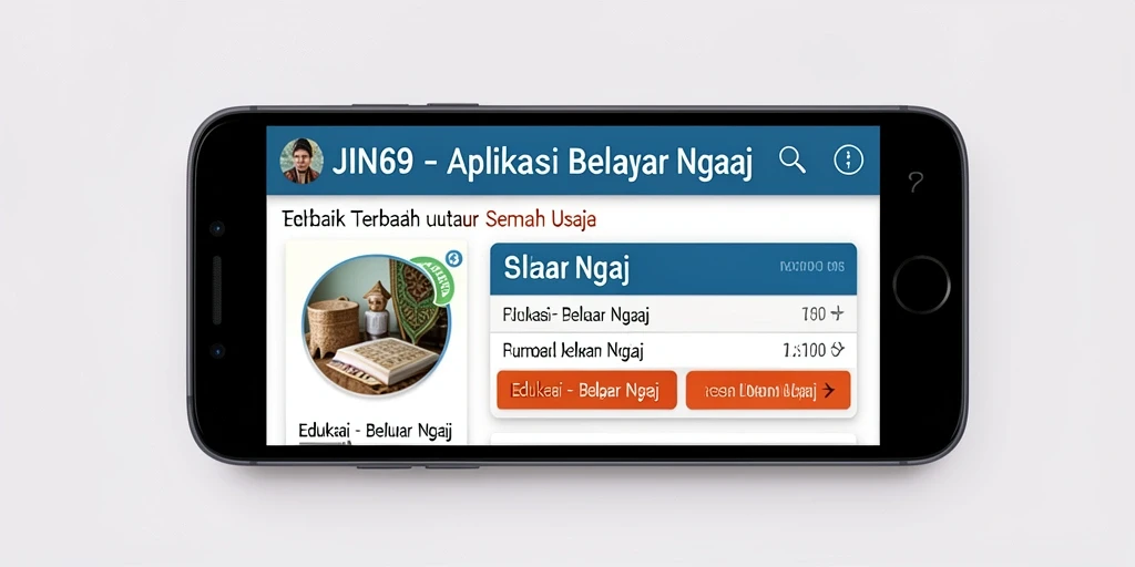 Antarmuka aplikasi JIN69 yang user-friendly untuk belajar ngaji.