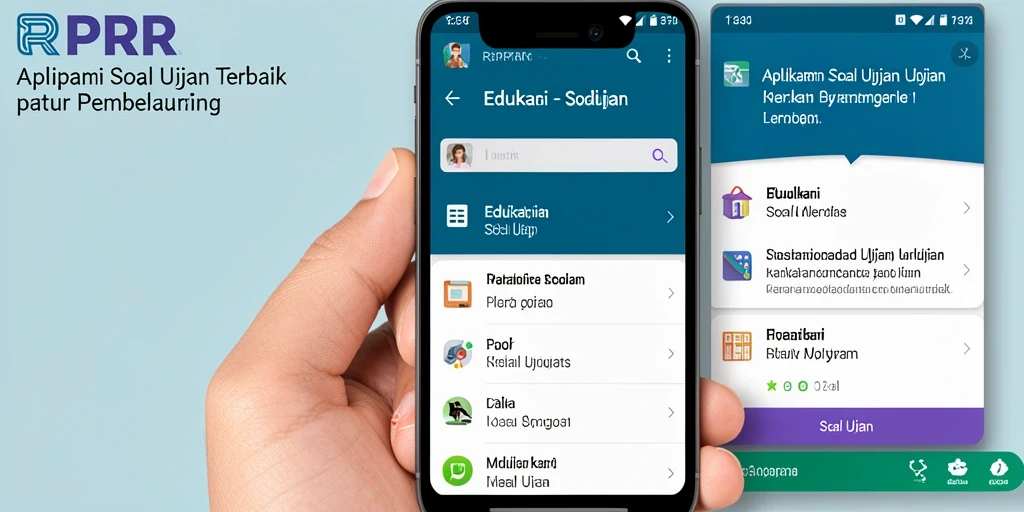 Antarmuka RPRR menampilkan berbagai soal ujian dengan jelas.