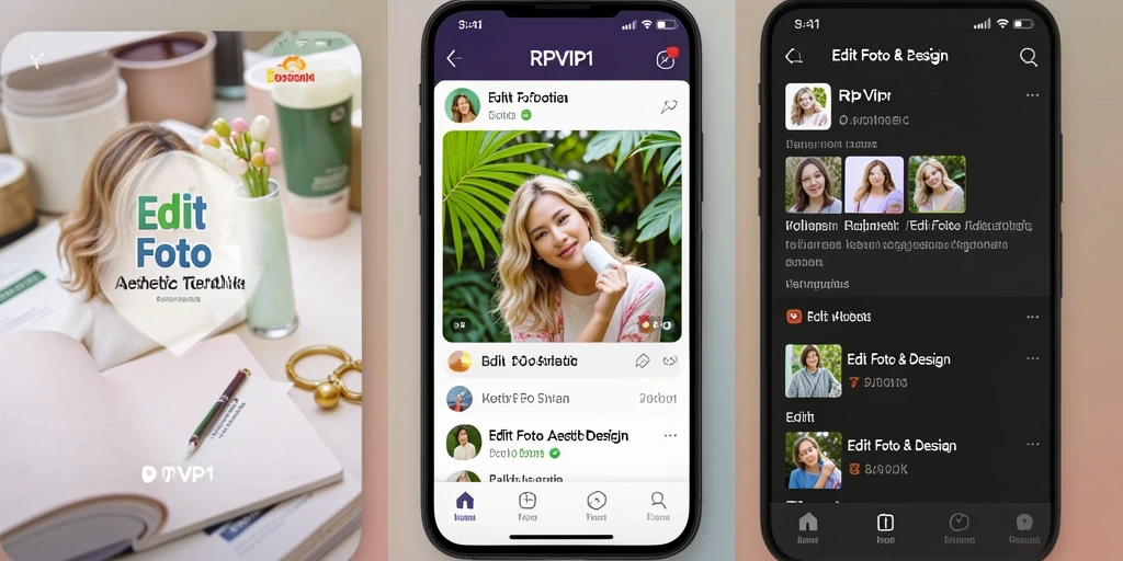 Tampilan antarmuka RPVIP1 yang sederhana dan modern untuk Edit Foto Aesthetic.