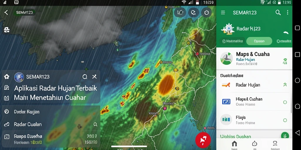 Tampilan antarmuka SEMAR123 dengan peta radar hujan yang jelas.