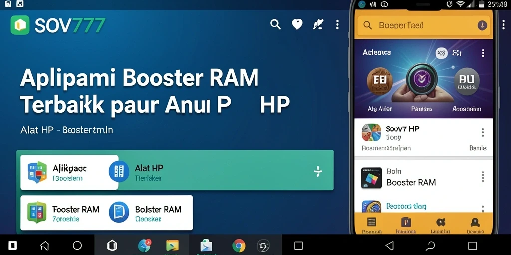 Tampilan antarmuka SOV777 yang sederhana dan menarik untuk fungsi Booster RAM.