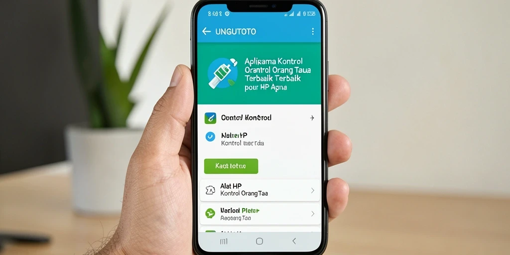 Tampilan antarmuka UNGUTOTO untuk kontrol orang tua yang mudah digunakan.