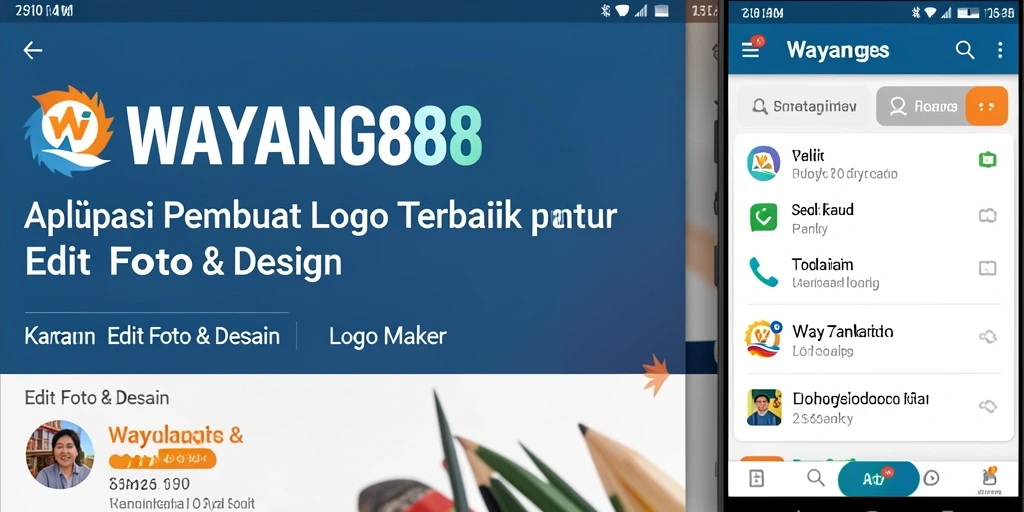 Antarmuka sederhana dan fungsional dari aplikasi Logo Maker.