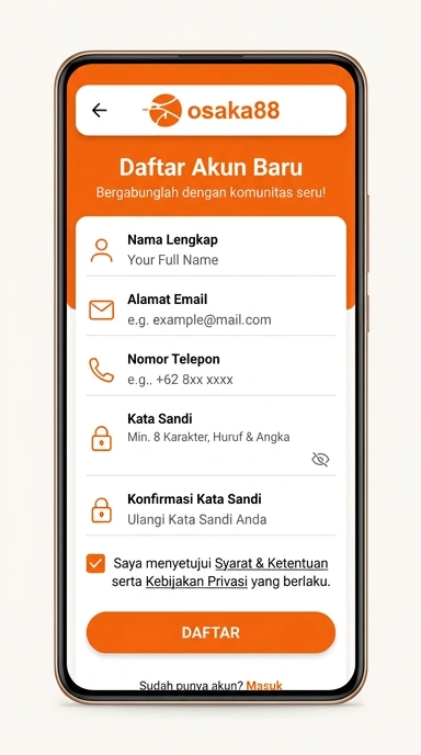 Panduan Registrasi Akun Baru osaka88 untuk Android